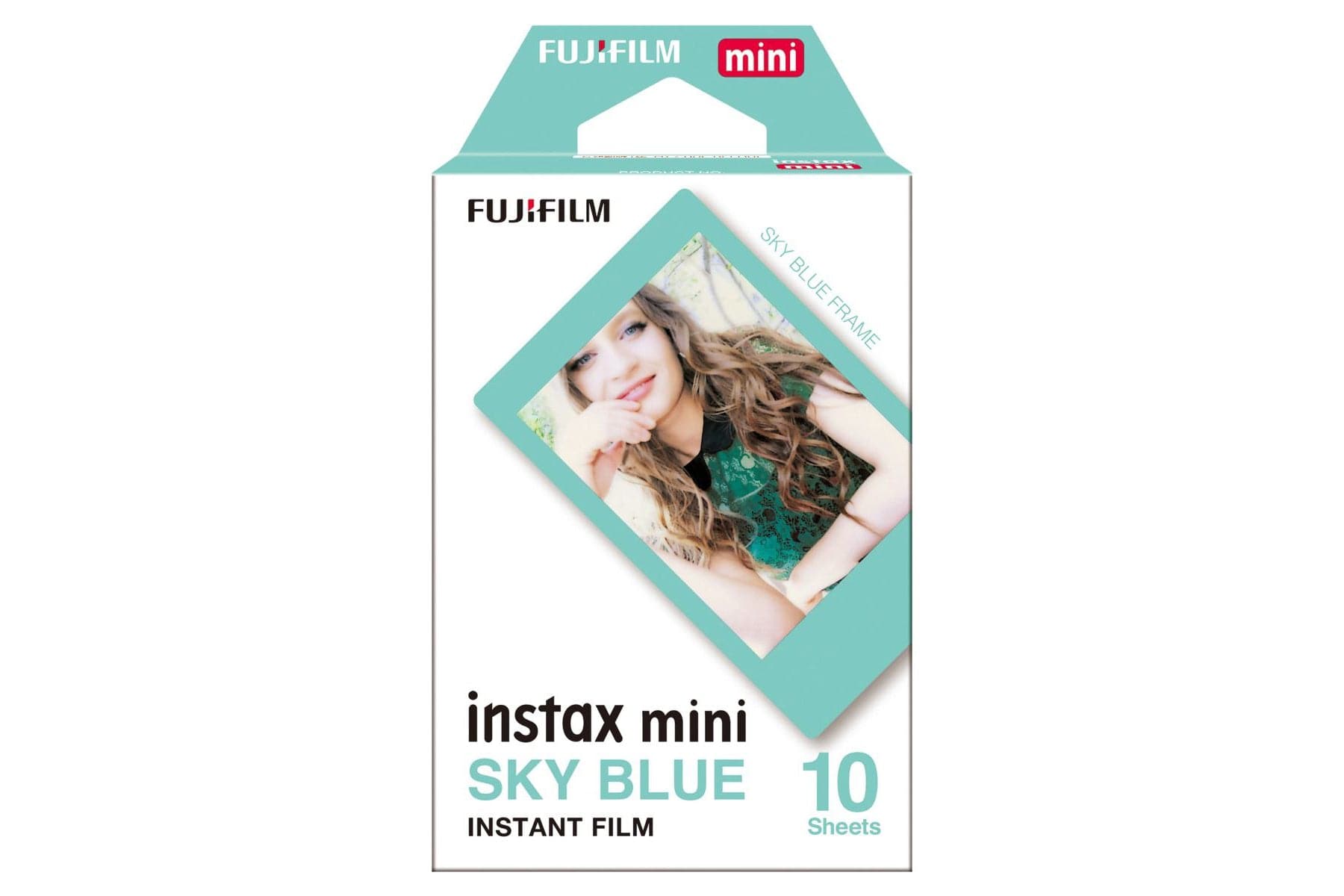 Fujifilm Instax Mini Border Instant Photo Film - Sky Blue Pack of 10