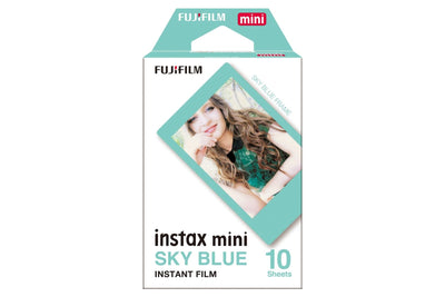 Fujifilm Instax Mini Border Instant Photo Film - Sky Blue Pack of 10
