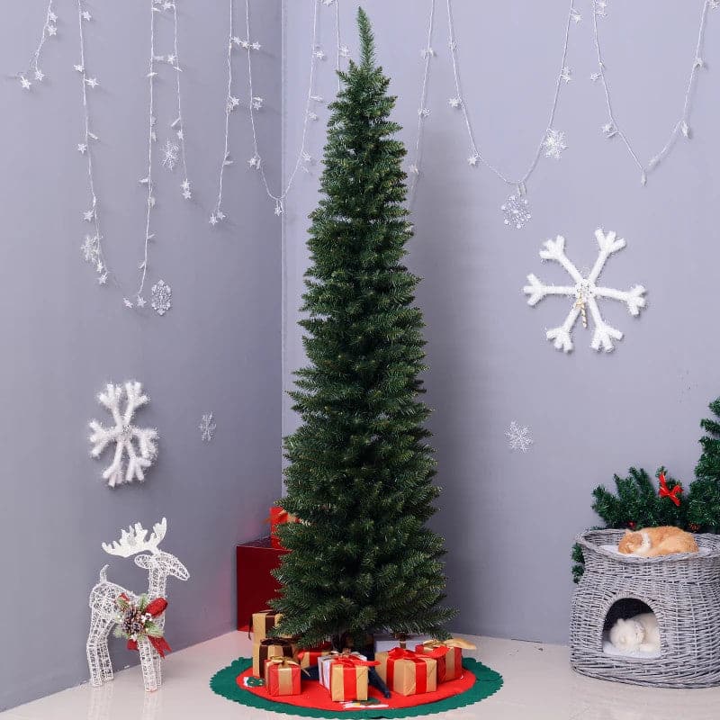 HOMCOM 1.8m Artificial Christmas Pine Tree with Plastic Stand - maplin.co.uk