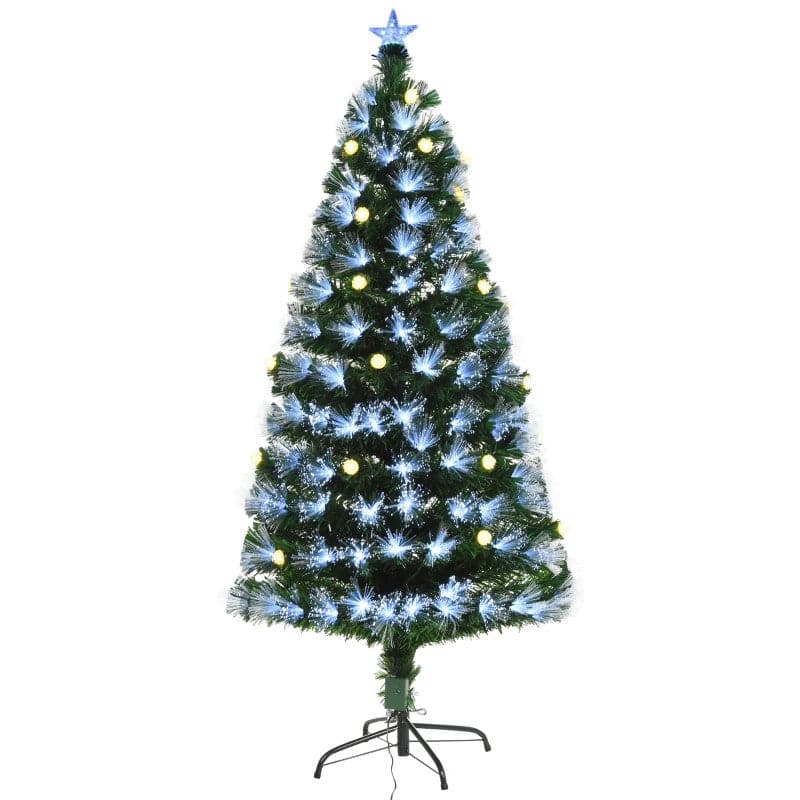 HOMCOM 4ft Pre-Lit LED Artificial Christmas Tree with Star Topper - maplin.co.uk
