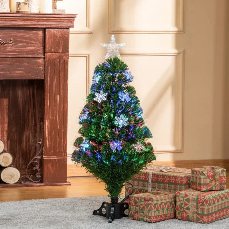 HOMCOM 3ft Pre-Lit Fibre Optic LED Artificial Christmas Tree - maplin.co.uk