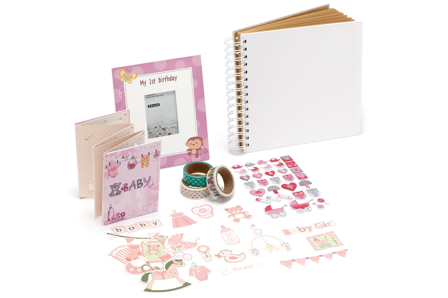 Fujifilm Instax Baby Girl 1st Year Bundle Accessory Pack for Mini Prints - Pink - maplin.co.uk