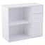 ProperAV Extra Rotating L-Shaped Corner Computer Desk with Storage Shelf Drawer Combo