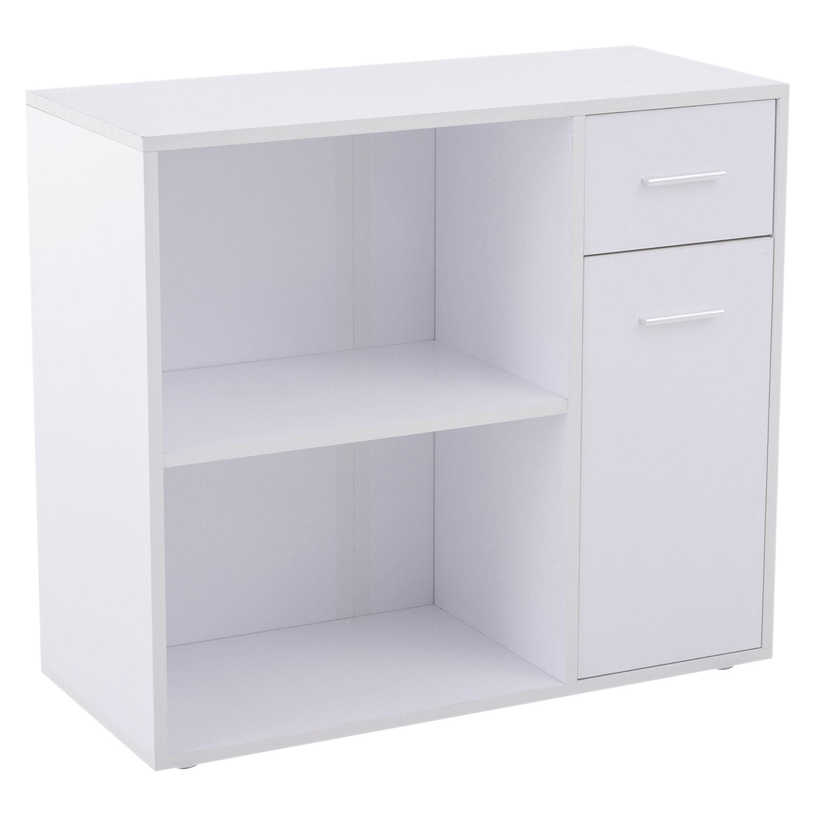 ProperAV Extra Rotating L-Shaped Corner Computer Desk with Storage Shelf Drawer Combo - maplin.co.uk