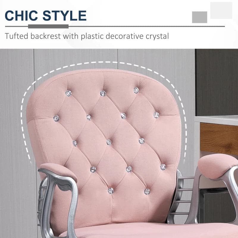 ProperAV Extra Ergonomic 360° Swivel Diamond Tufted Padded Base Office Chair with 5 Castor Wheels