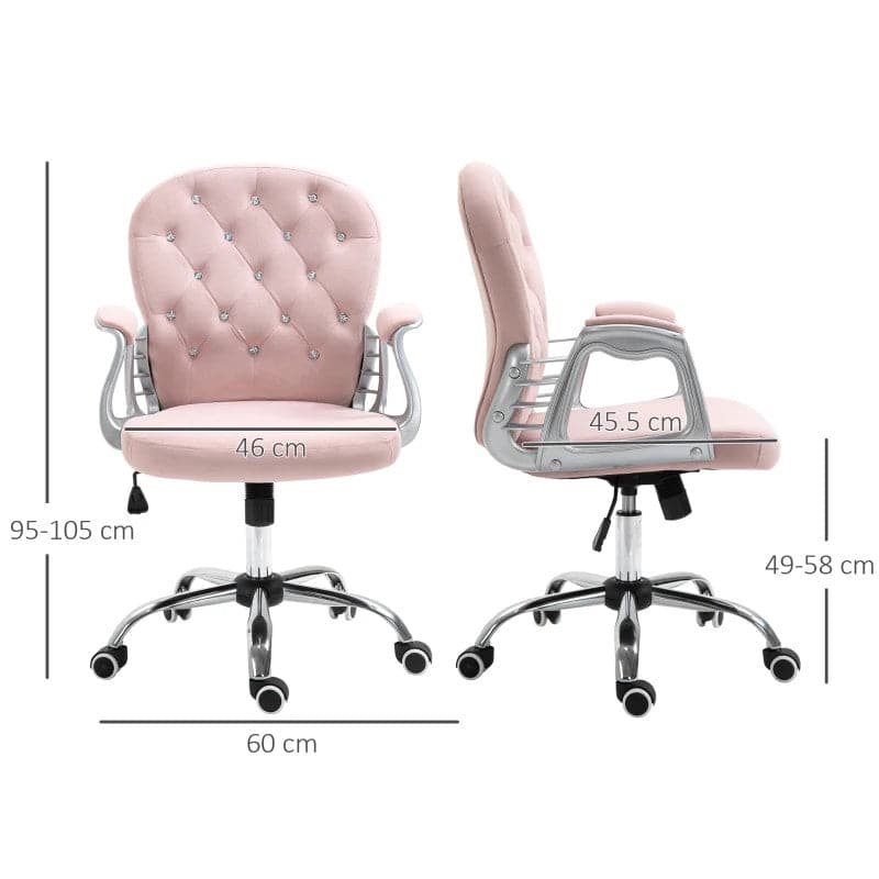 ProperAV Extra Ergonomic 360° Swivel Diamond Tufted Padded Base Office Chair with 5 Castor Wheels